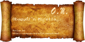 Obagyán Mirella névjegykártya